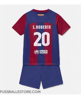 Günstige Barcelona Sergi Roberto #20 Heimtrikotsatz Kinder 2023-24 Kurzarm (+ Kurze Hosen)